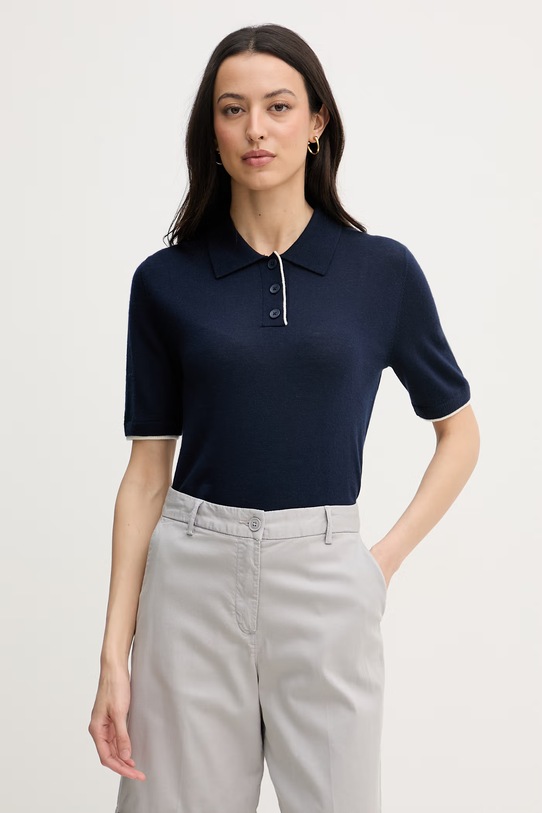 United Colors of Benetton поло жіноче вовняне темно-синій 11AHD301J