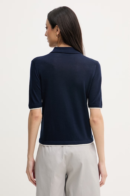 United Colors of Benetton поло жіноче вовняне 11AHD301J темно-синій SS26