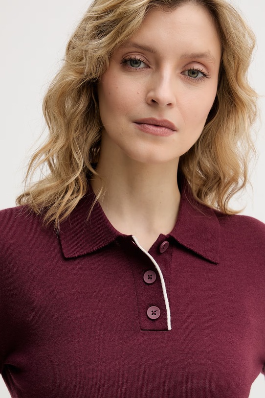 United Colors of Benetton πόλο Γυναικείο μάλλινο μπορντό 11AHD301J