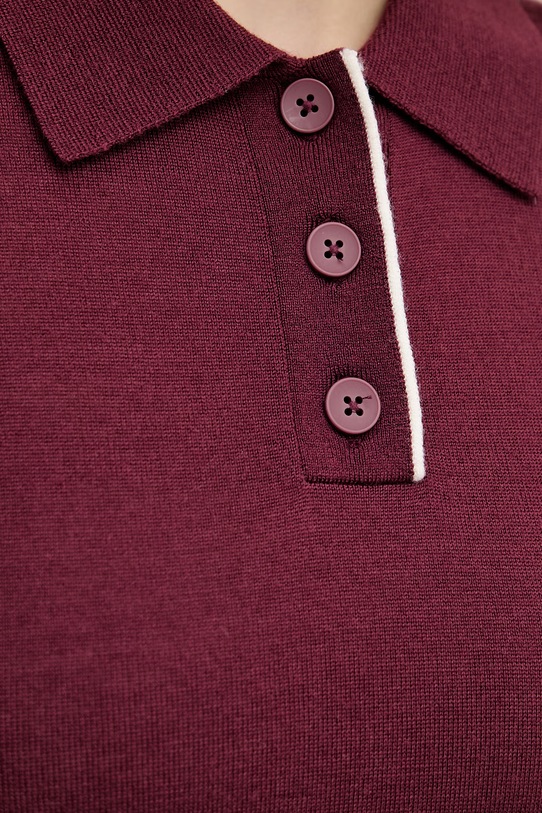 United Colors of Benetton πόλο Γυναικείο μάλλινο 11AHD301J μπορντό