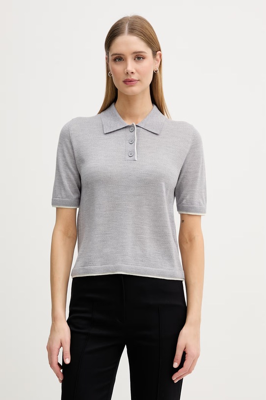 United Colors of Benetton polo damskie wełniane szary 11AHD301J