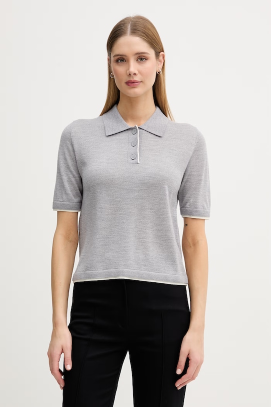 United Colors of Benetton polo damskie wełniane szary 11AHD301J