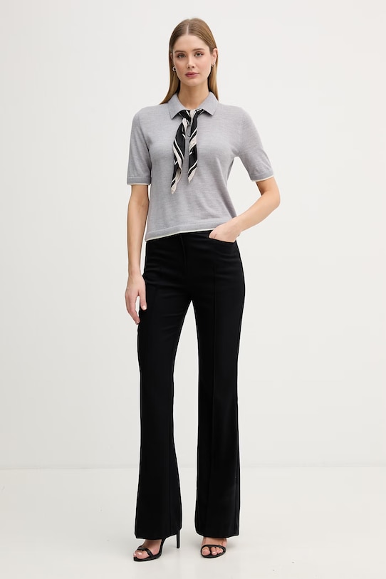 United Colors of Benetton polo damskie wełniane 11AHD301J szary SS26