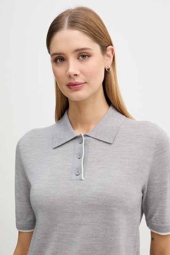 United Colors of Benetton polo damskie wełniane szary 11AHD301J