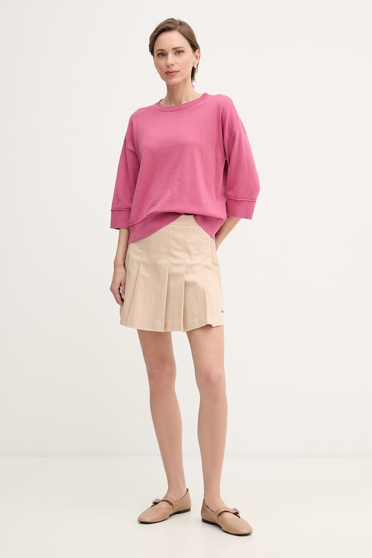 United Colors of Benetton sweter damski z wełną 1Y6SD10FX różowy SS26