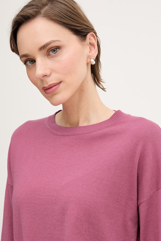 United Colors of Benetton sweter damski z wełną różowy 1Y6SD10FX