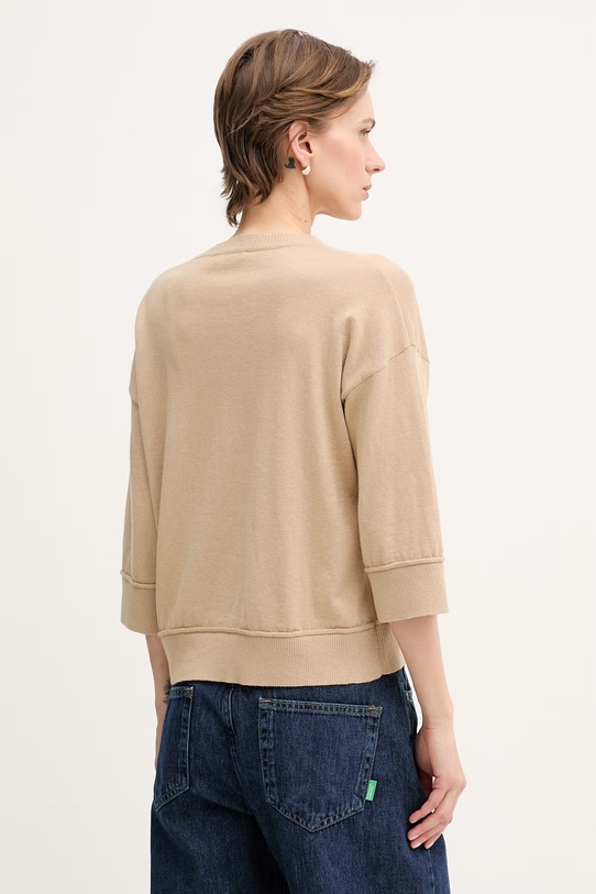 Odzież United Colors of Benetton sweter damski z wełny 1Y6SD10FX beżowy