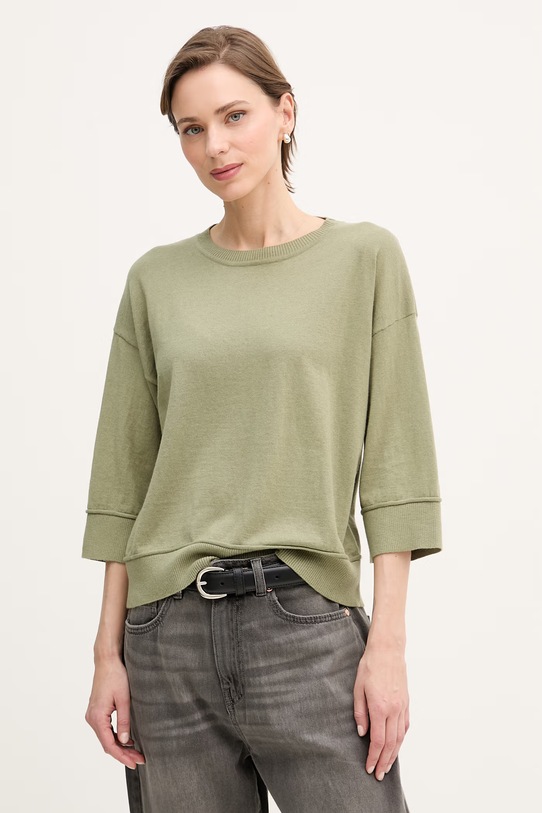 United Colors of Benetton sweter damski z wełny zielony 1Y6SD10FX