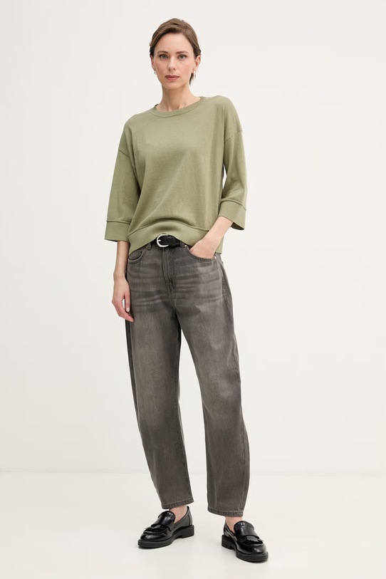 United Colors of Benetton sweter damski z wełny 1Y6SD10FX zielony SS26