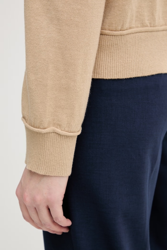 United Colors of Benetton sweter damski z dodatkiem wełny 1Y6SD403O beżowy