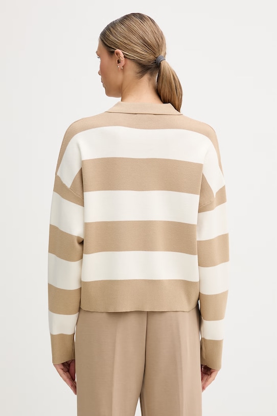 Odzież United Colors of Benetton sweter damski z wiskozą 1Z8CE301M beżowy