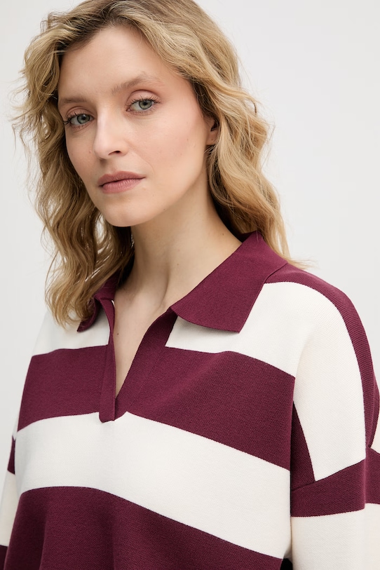 United Colors of Benetton sweter damski z wiskozą bordowy 1Z8CE301M