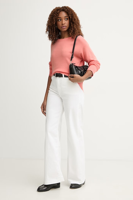 United Colors of Benetton sweter damski bawełniany 1C19D10FU pomarańczowy SS26