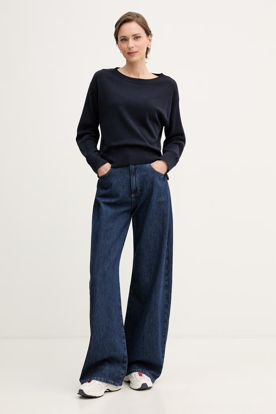 United Colors of Benetton sweter damski bawełniany 1C19D10FU granatowy SS26