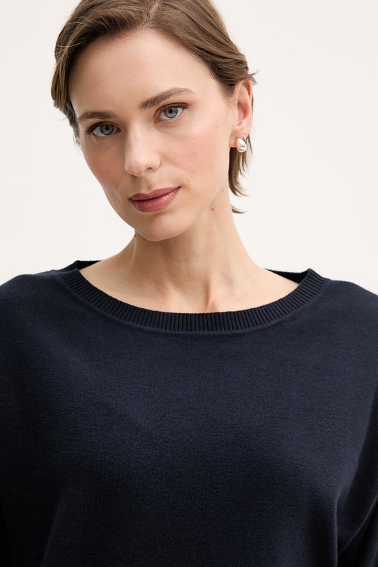 United Colors of Benetton sweter damski bawełniany granatowy 1C19D10FU