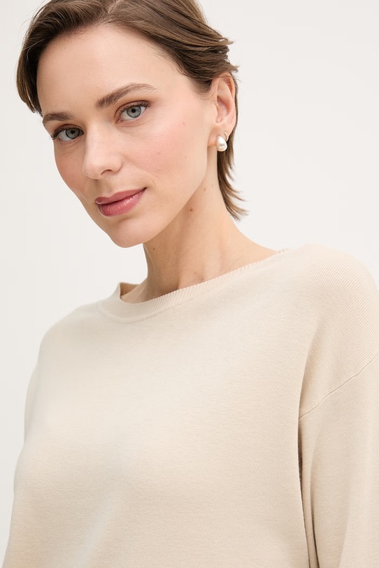 United Colors of Benetton sweter damski bawełniany beżowy 1C19D10FU