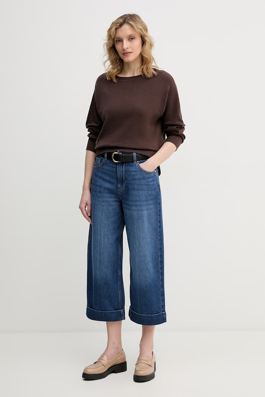 United Colors of Benetton sweter damski bawełniany 1C19D10FU brązowy SS26