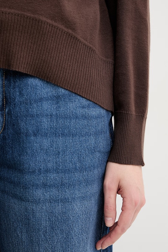 United Colors of Benetton sweter damski bawełniany 1C19D10FU brązowy