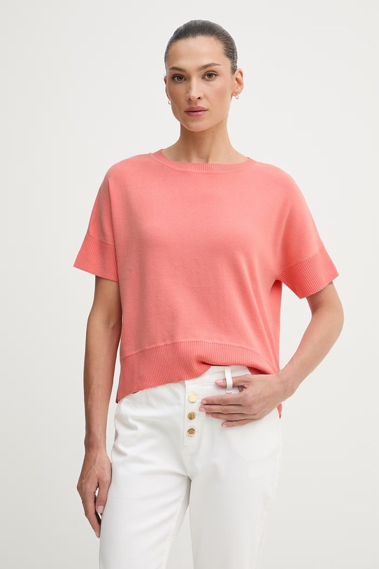 United Colors of Benetton dámsky bavlnený sveter oranžová 1C19D10G3