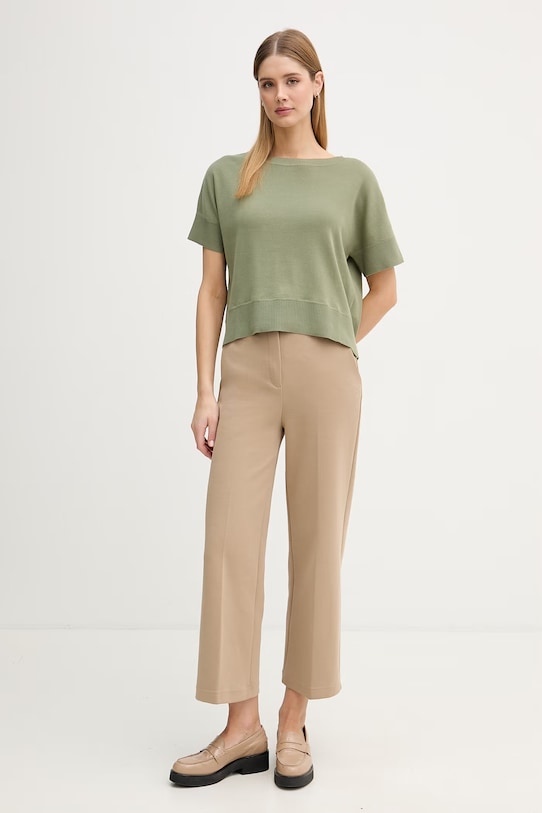 United Colors of Benetton sweter damski bawełniany 1C19D10G3 zielony SS26