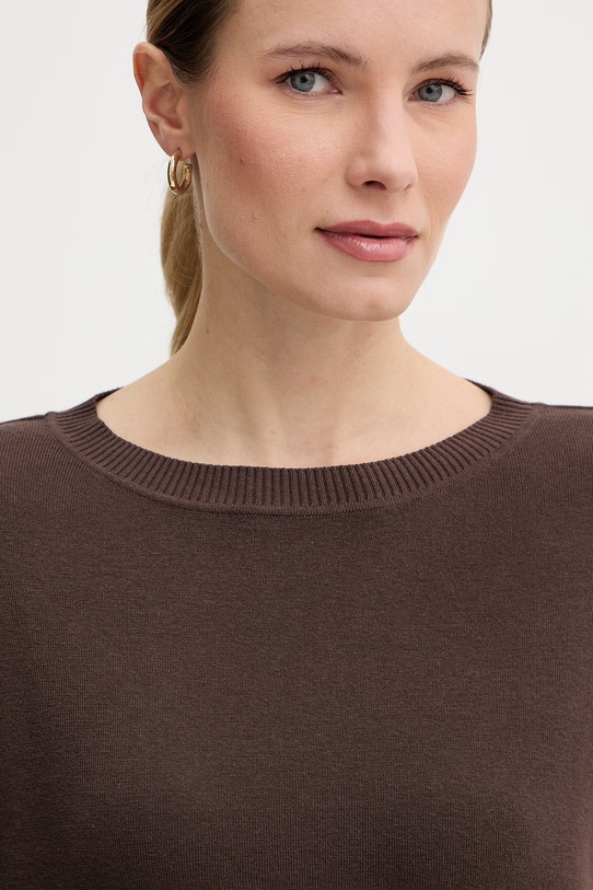 United Colors of Benetton sweter damski bawełniany brązowy 1C19D10G3