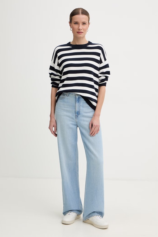 United Colors of Benetton Πουλόβερ γυναικείο βαμβακερό 1C94E10FZ σκούρο μπλε SS26