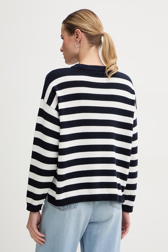 Ρούχα United Colors of Benetton Πουλόβερ γυναικείο βαμβακερό 1C94E10FZ σκούρο μπλε