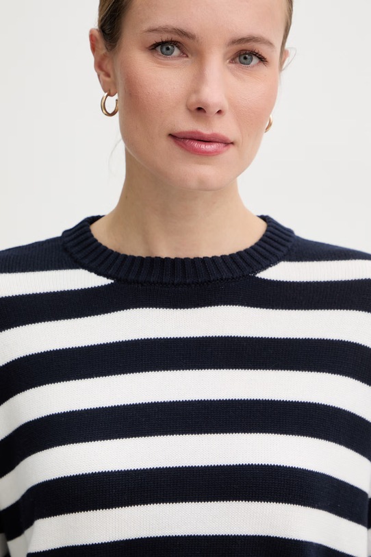 United Colors of Benetton Πουλόβερ γυναικείο βαμβακερό σκούρο μπλε 1C94E10FZ