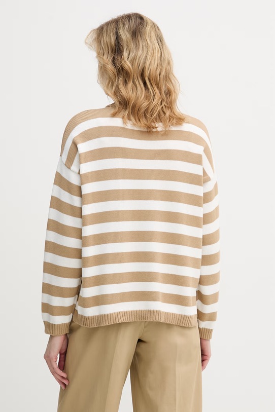 Ρούχα United Colors of Benetton Πουλόβερ γυναικείο βαμβακερό 1C94E10FZ μπεζ