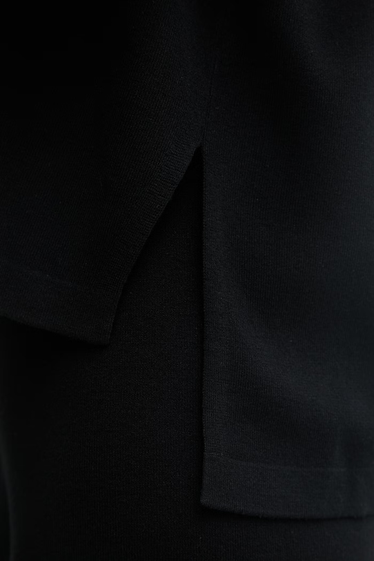 United Colors of Benetton Μπλούζα με κουκούλα γυναικεία με βισκόζη 1LHGD204M μαύρο