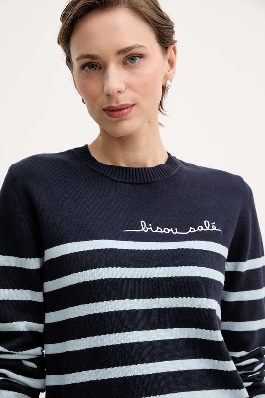 United Colors of Benetton sweter damski bawełniany granatowy 1TTTE10GK