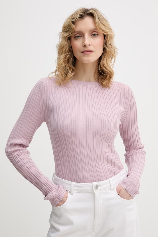 United Colors of Benetton svetr dámský s viskózou růžová 1WZND10G9