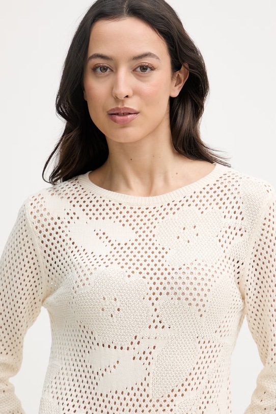 United Colors of Benetton pulover za žene od pamuka bež 16EVD10GP