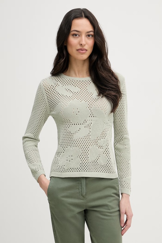 United Colors of Benetton sveter dámsky bavlnený zelená 16EVD10GP