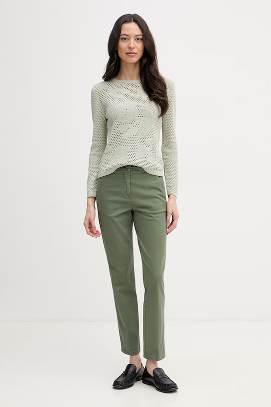 United Colors of Benetton pulover pentru femei din bumbac 16EVD10GP verde SS26