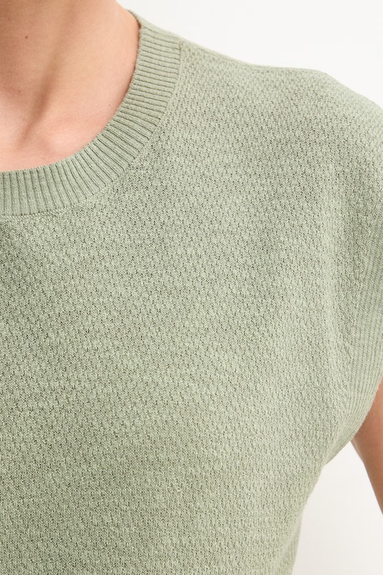 United Colors of Benetton τοπ γυναικείο με λινό 1DC3D10GT πράσινο