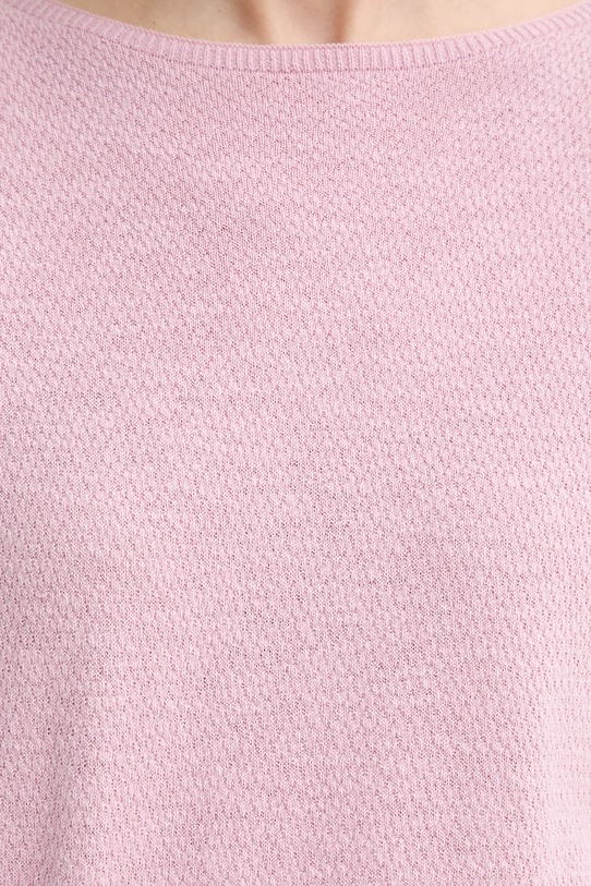 United Colors of Benetton Πουλόβερ με κοντό μανίκι γυναικείο με λινό 1DC3D10GU ροζ