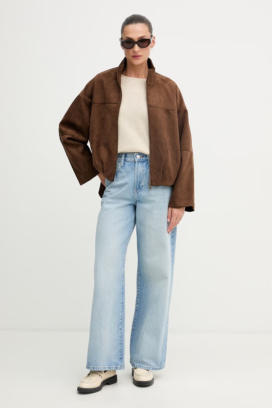 United Colors of Benetton sweter z krótkim rękawem damski z lnem 1DC3D10GU beżowy SS26