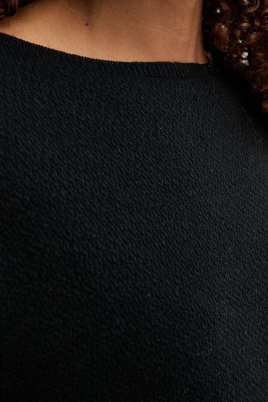 United Colors of Benetton sweter z krótkim rękawem damski z lnu 1DC3D10GU czarny