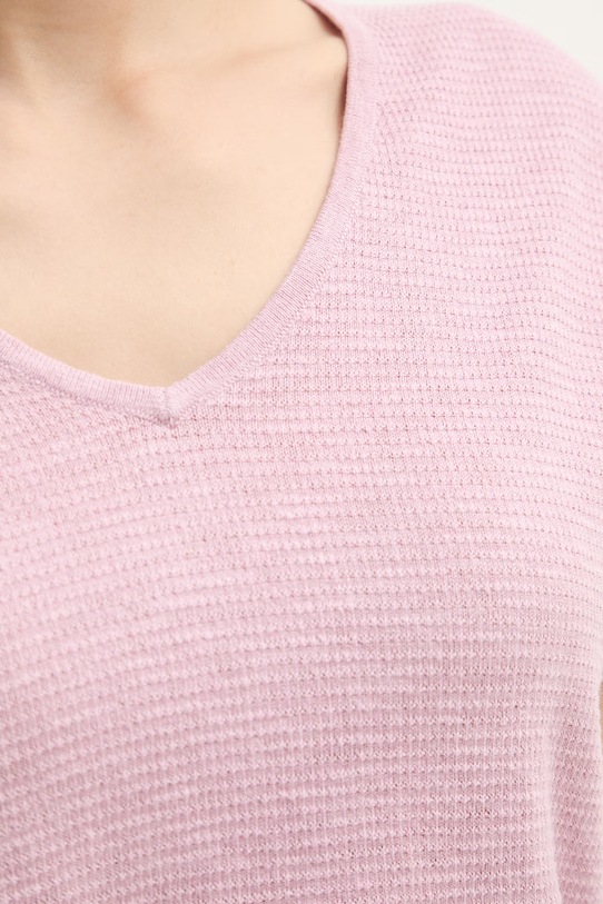 United Colors of Benetton T-shirt damski z lnem 1DC3D403T różowy