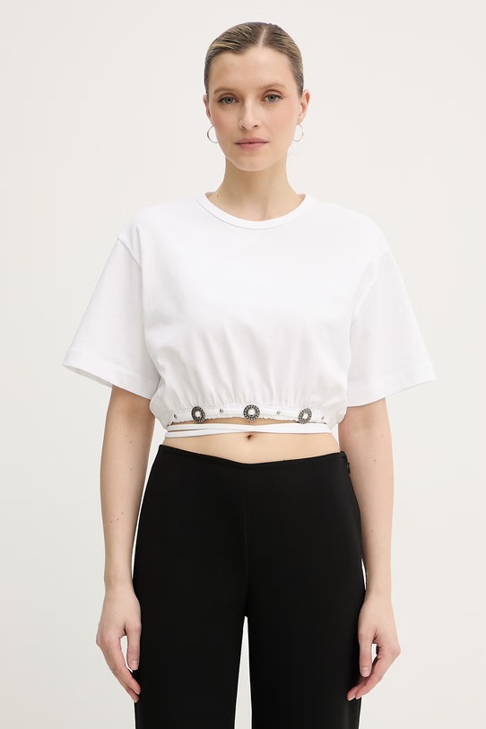 Pinko t-shirt damski bawełniany biały 106907.A3AR