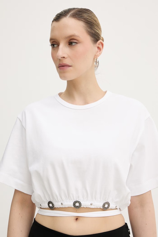 Pinko t-shirt damski bawełniany biały 106907.A3AR