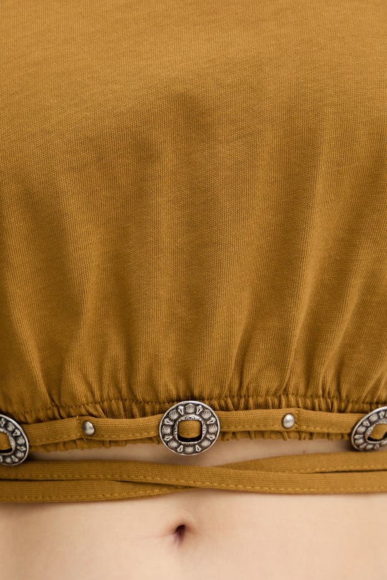 Pinko t-shirt damski bawełniany 106907.A3AR zielony