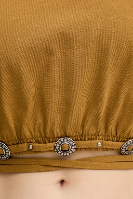 Pinko t-shirt damski bawełniany 106907.A3AR zielony