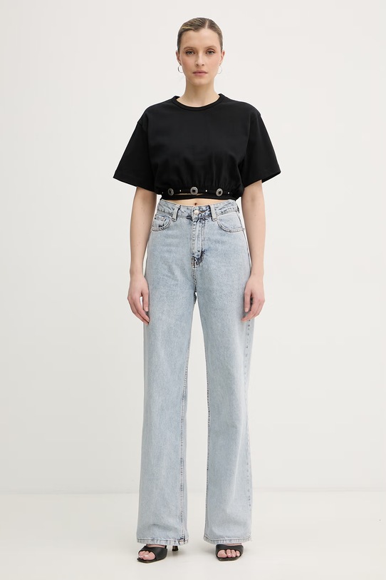 Pinko t-shirt damski bawełniany 106907.A3AR czarny SS26