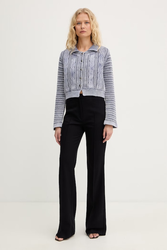 Pinko kardigan damski bawełniany 106858.A3BA fioletowy SS26