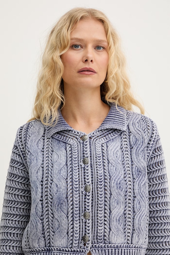 Pinko kardigan damski bawełniany fioletowy 106858.A3BA