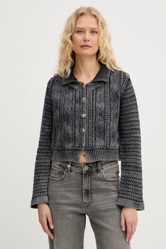 Pinko kardigan damski bawełniany szary 106858.A3BA