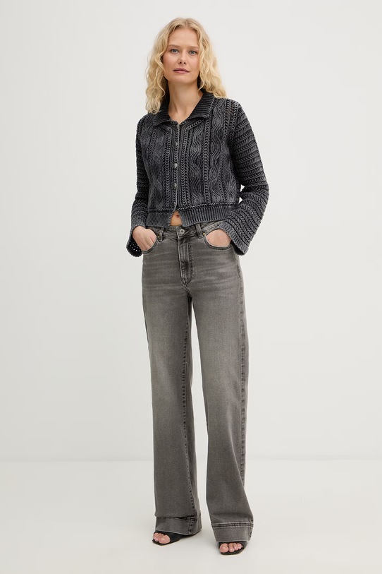 Pinko kardigan damski bawełniany 106858.A3BA szary SS26