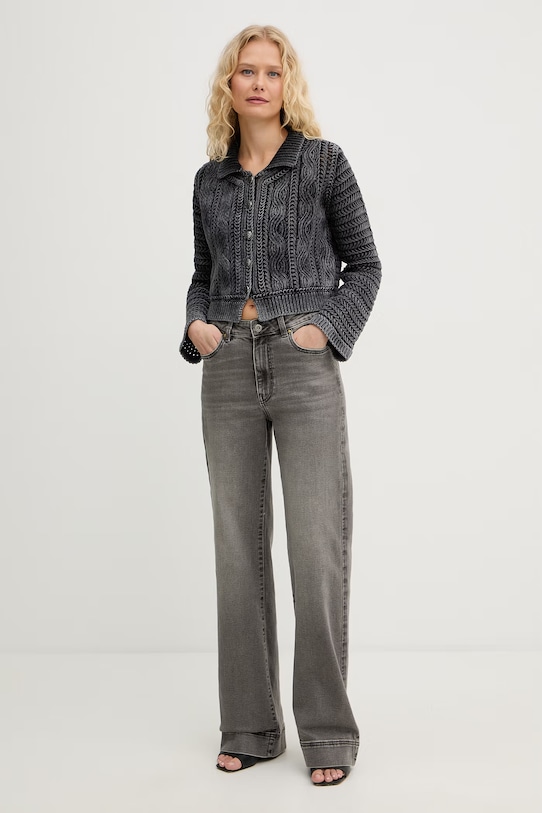 Pinko kardigan damski bawełniany 106858.A3BA szary SS26